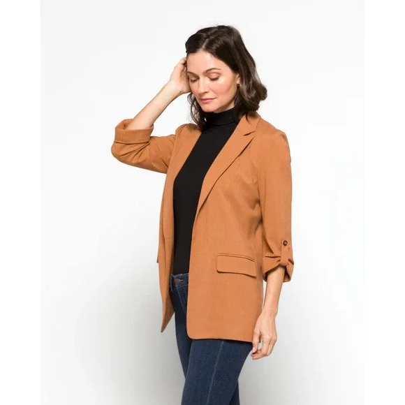 Skies are Blue Women Camel Boyfriend Oversized Blazer XL New With Tags - Picture 5 of 6